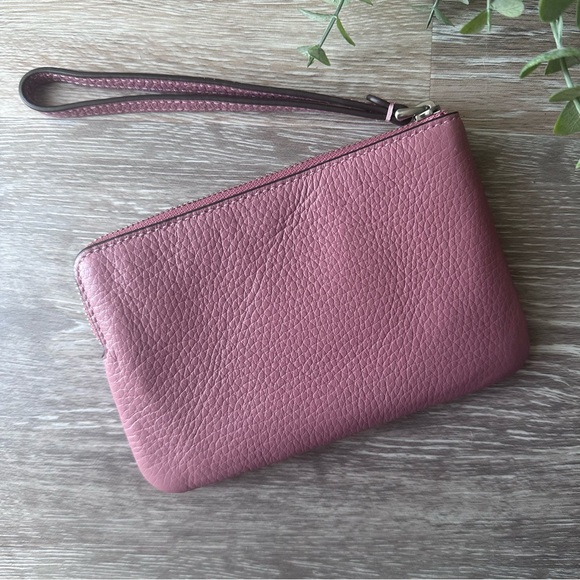 Coach Pink Heart-Studded Leather Wristlet - Picture 5 of 6